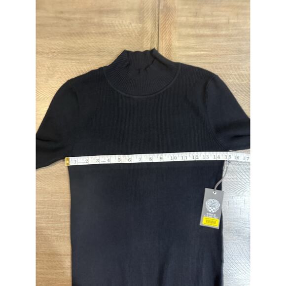 NWT Vince Camuto Black High Mock Neck Ruffle Sleeve Blouse Top Size Medium NEW - Picture 9 of 14